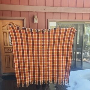 Pendleton Woolen Mills Motor Robe Fringe Blanket Vintage Mid-Century Flawed Gem!